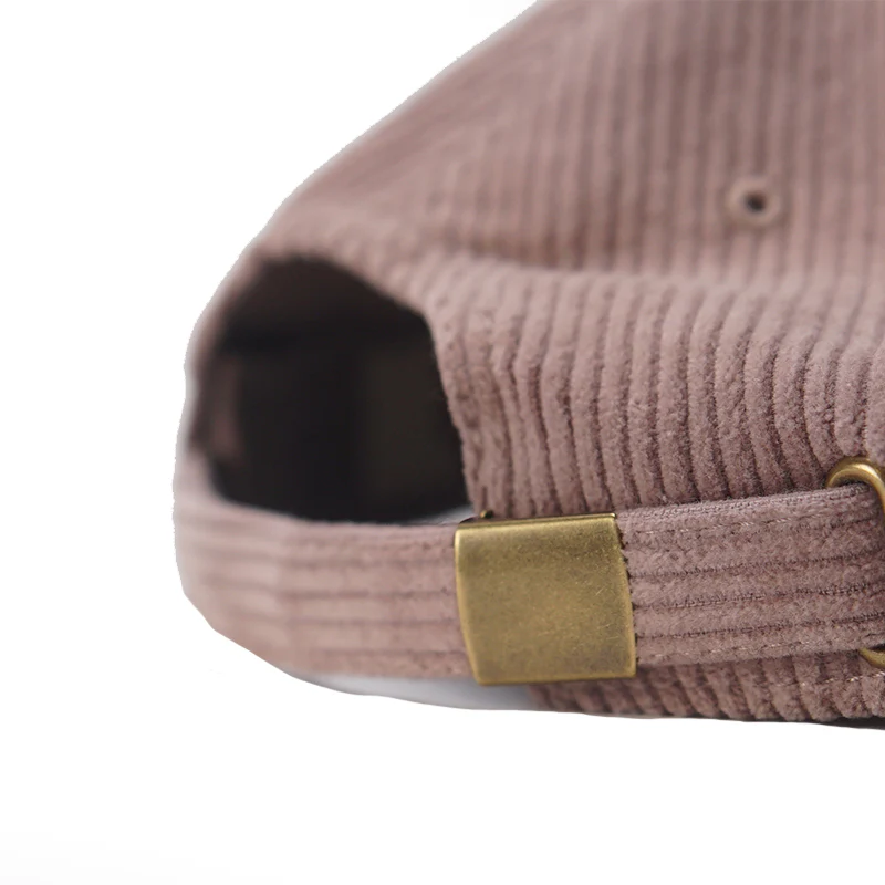 Corduroy Strapback Hat (Tan/White) - Image 3