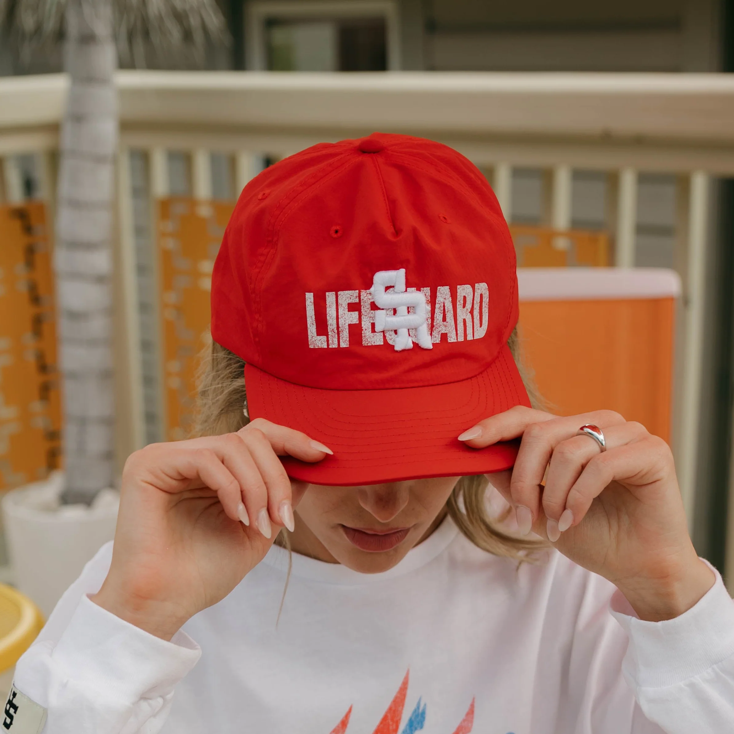 Lifeguard Unstructured Nylon Hat (Red) - Image 7