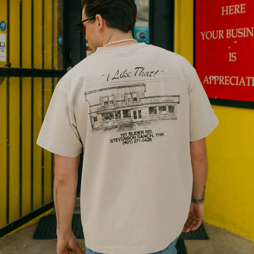 P Street Market Tee (Beige) - Image 7