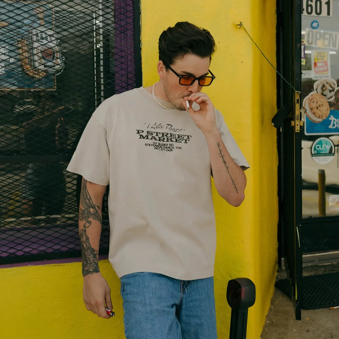 P Street Market Tee (Beige) - Image 8