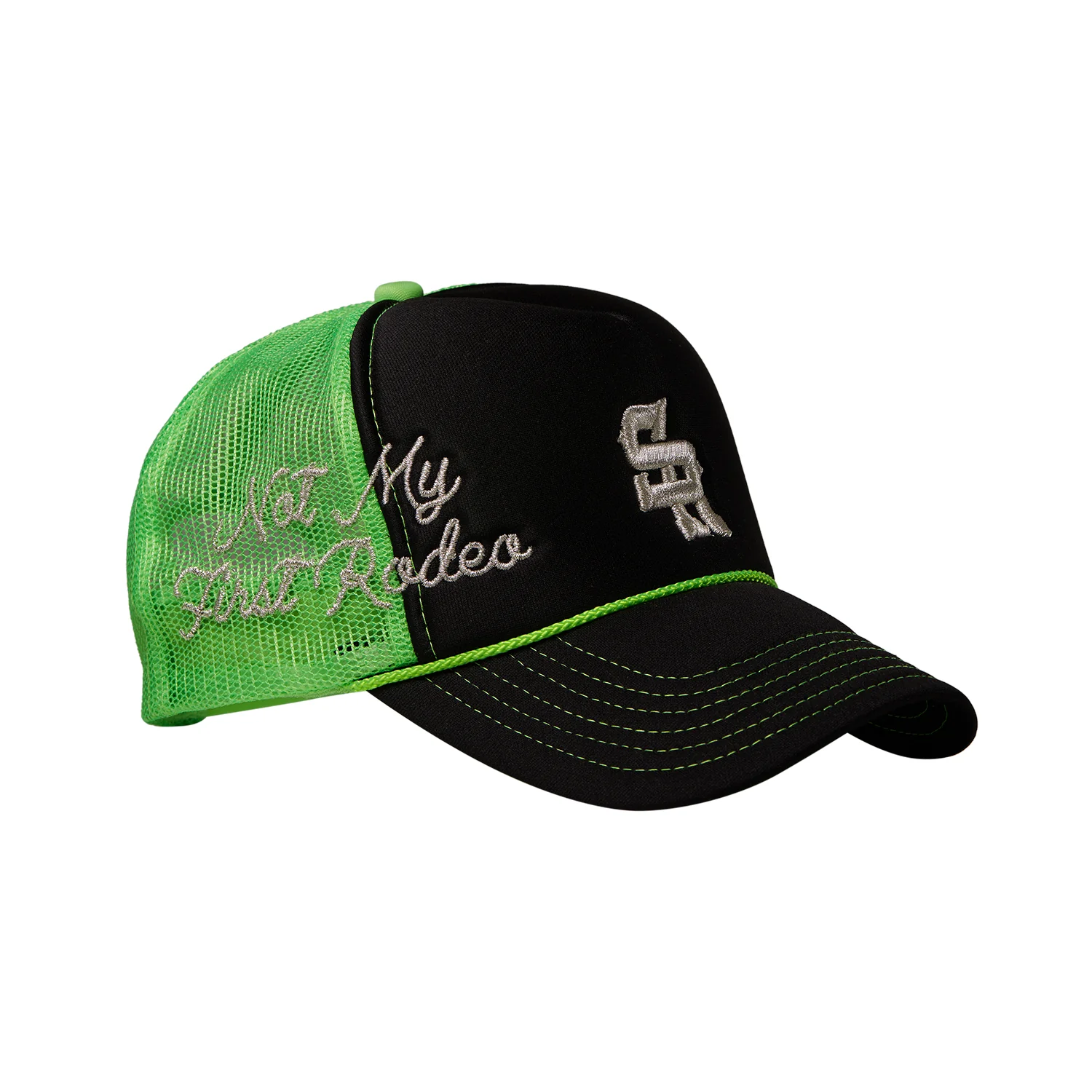 Structured Trucker Hat (Black/Green) - Image 3