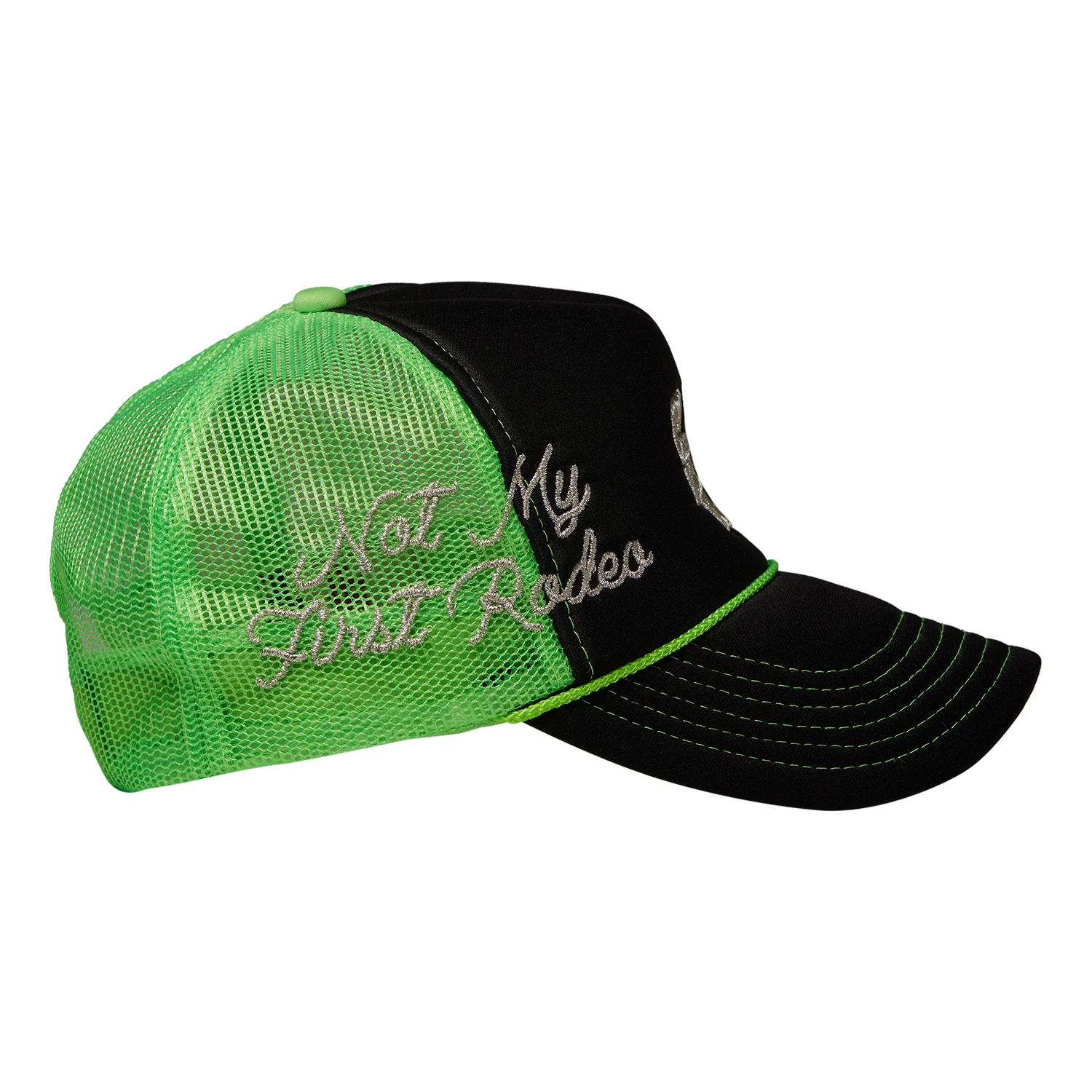 Structured Trucker Hat (Black/Green) - Image 4
