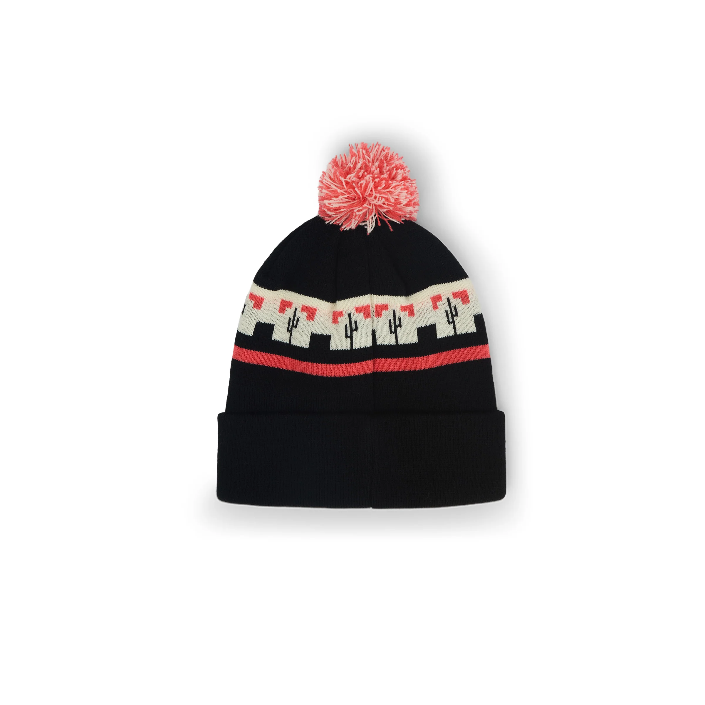 Winter Classic Knit Pom Beanie (Black/Red/Cream) - Image 7
