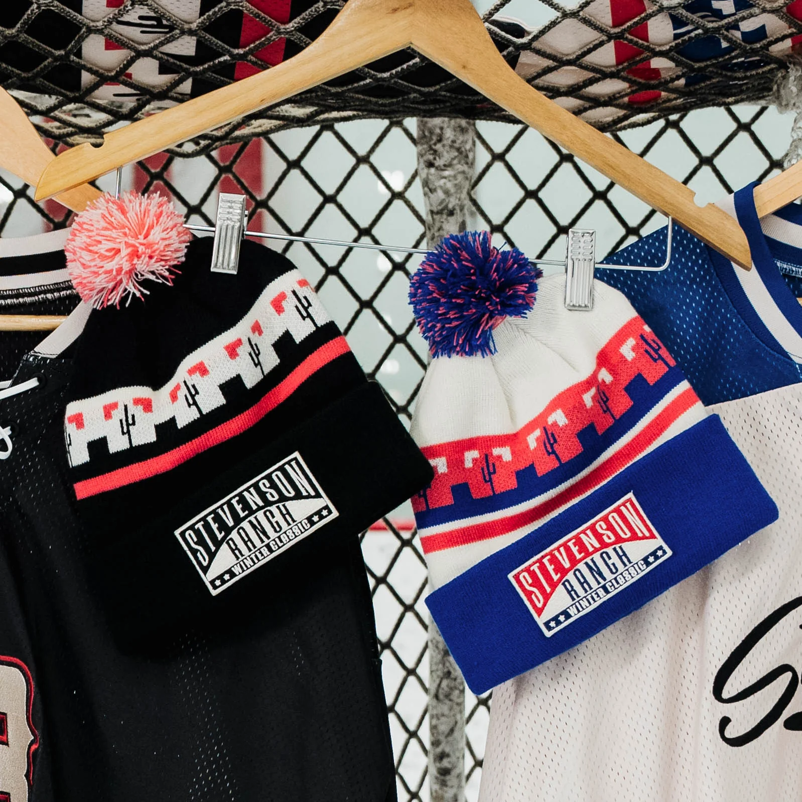 Winter Classic Knit Pom Beanie (Black/Red/Cream) - Image 6