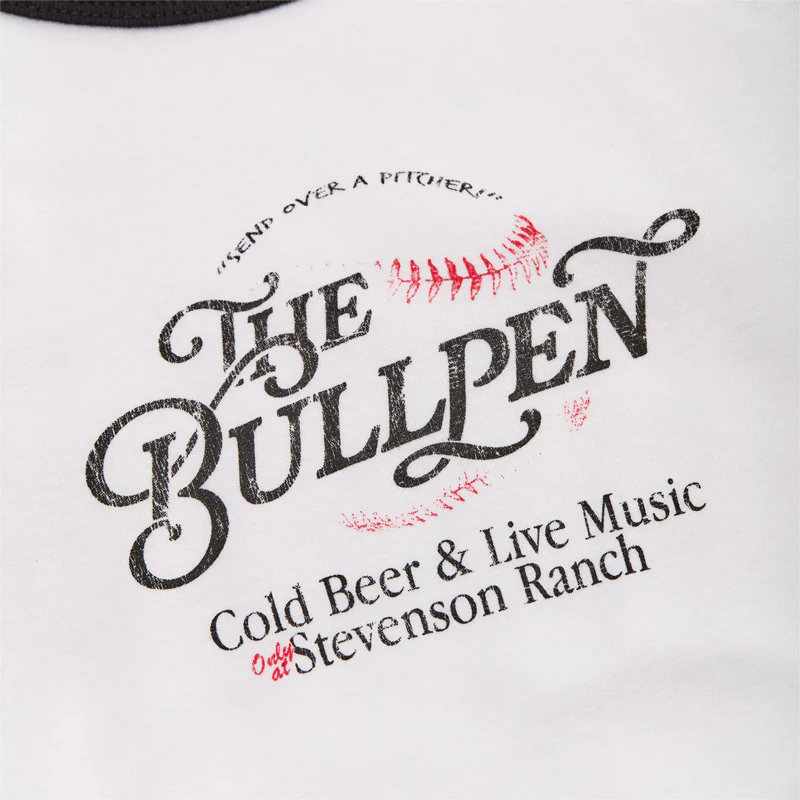 Womens Bullpen Raglan Baby Tee (White/Black) - Image 3