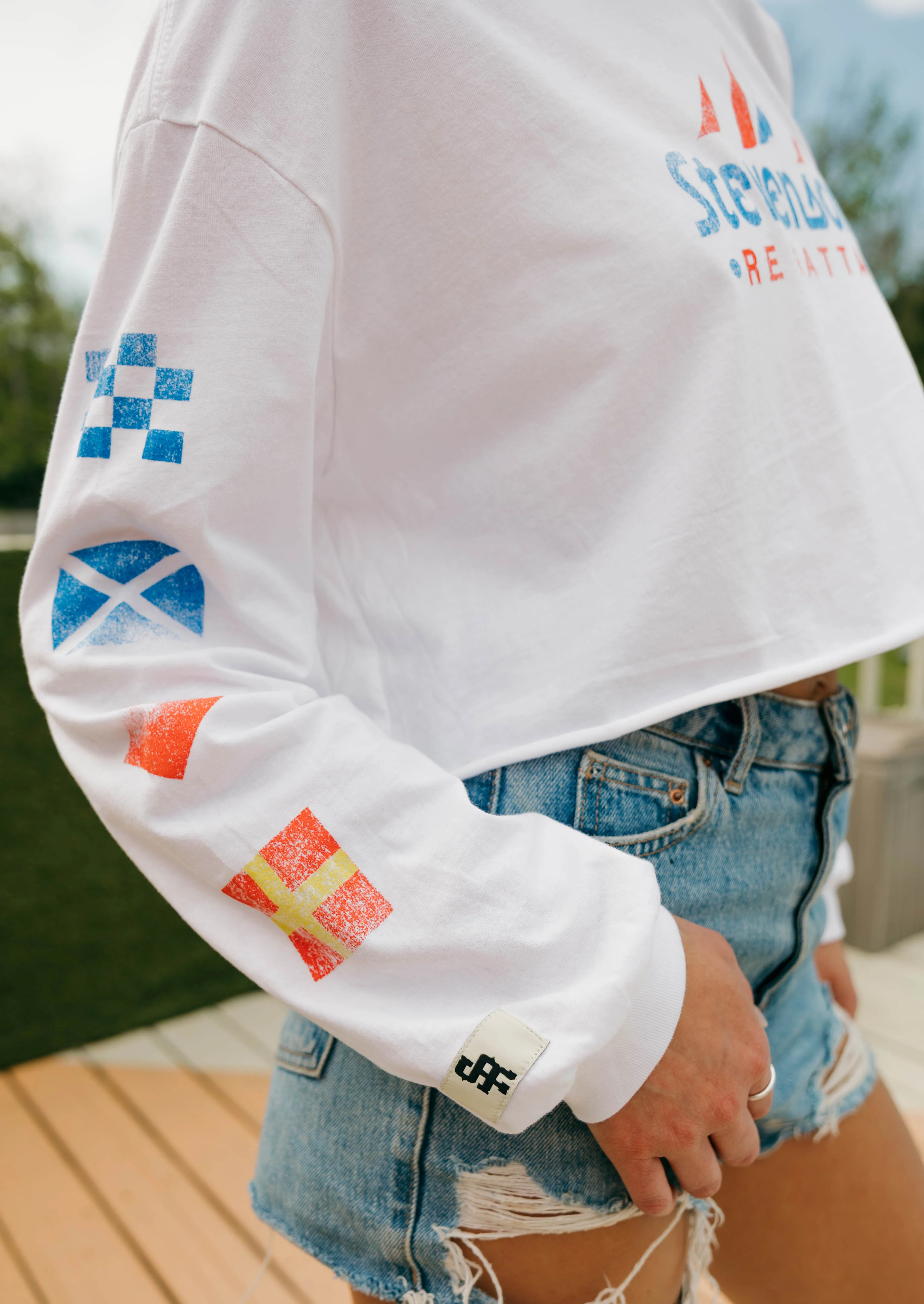 Womens Regatta Cropped Long Sleeve Tee (White) - Image 9