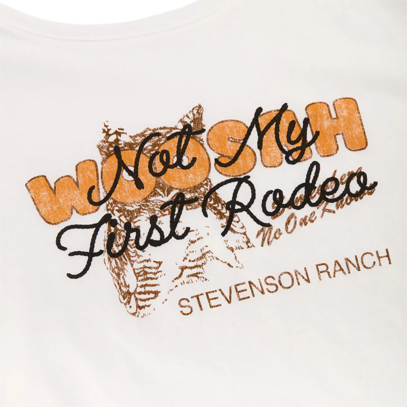 Womens Woosah Crop Tee (White) - Image 3